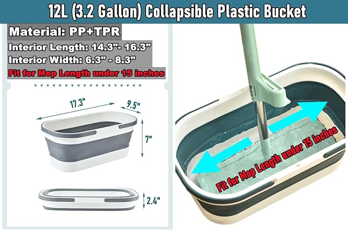 Collapsible Mop Wash Basin Bucket - Image 3