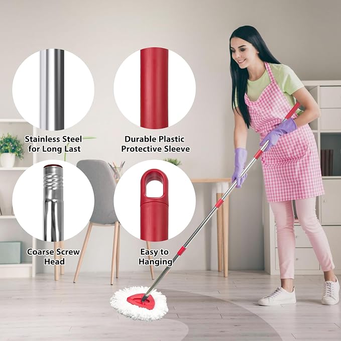 Spin Mop Replacement Set for O-Ceda EasyWring 1-Tank System, Includes 2 Mop - Image 4