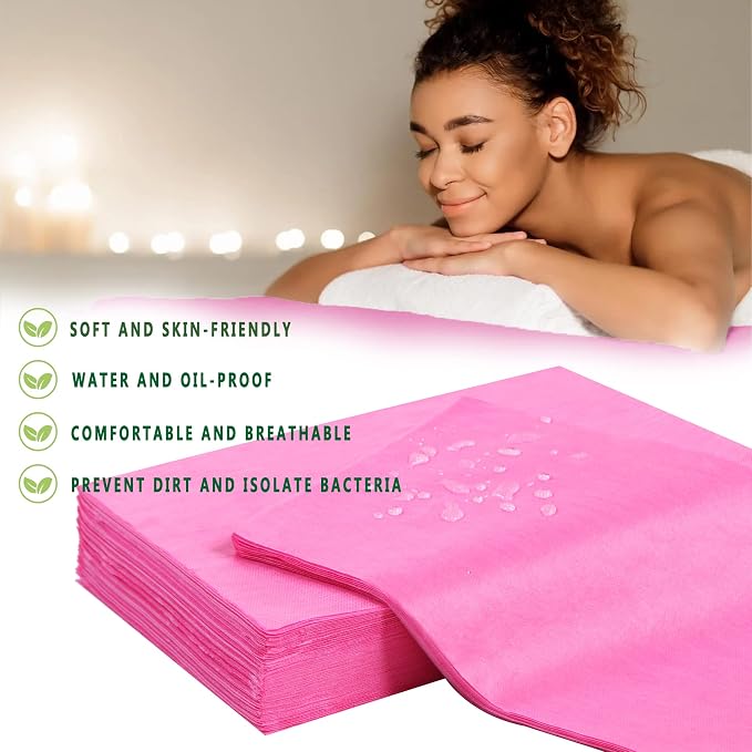 100 Pcs Disposable Bed Sheets 31" x 71" Massage Table Sheets Non Woven Fabric - Image 2