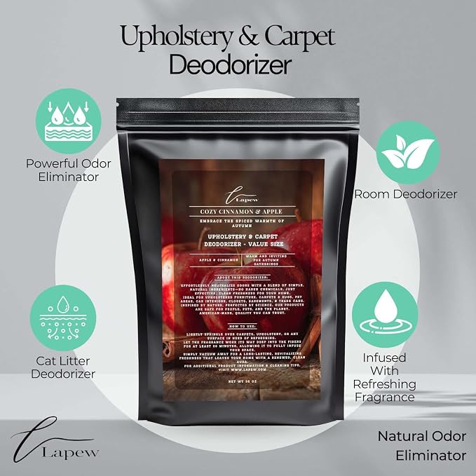 Cozy Cinnamon & Apple Carpet Freshener Powder Refill 36 oz | Powerful Odor - Image 3