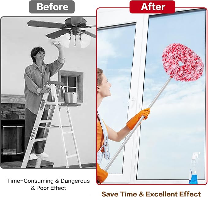 Ceiling Fan Cleaner Duster Reusable Microfiber Ceiling Fan Blade Cleaner - Image 4