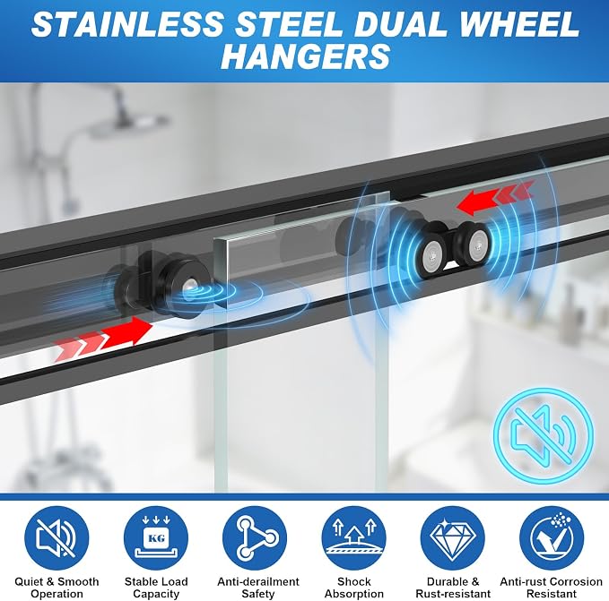Shower Door, Double Sliding Shower Doors - Image 5