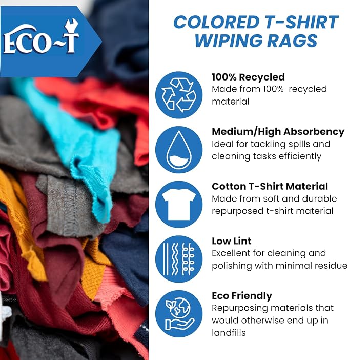 1 Lb Bag Eco-T Mechanic Shop Rags - Image 3