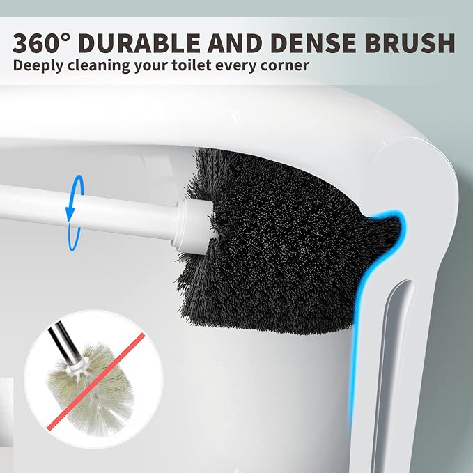 Toilet Brush and Holder 2 Pack, Toilet Bowl Brush - Image 2