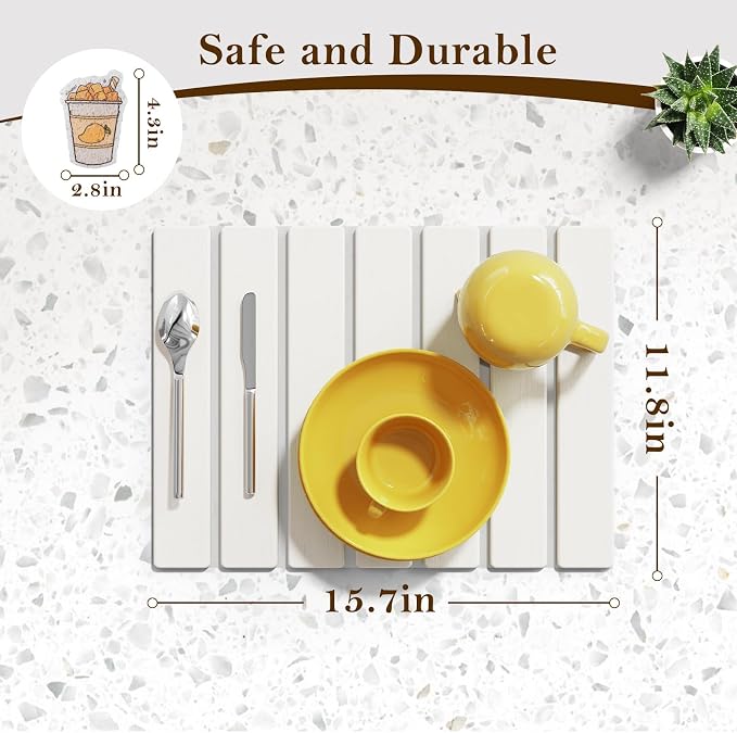 Large Stone Dish Drying Mats for Kitchen Counter, 15.5“x 11.8”, Eco-Friendly - Image 3