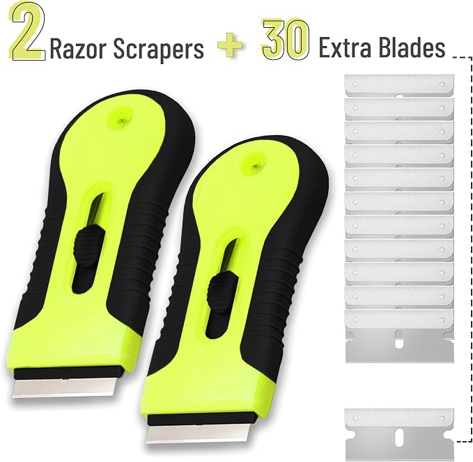 Bates- Razor Blade Scraper Tool, 2 Pack, 30 Extra Stainless Steel Blades - Image 2
