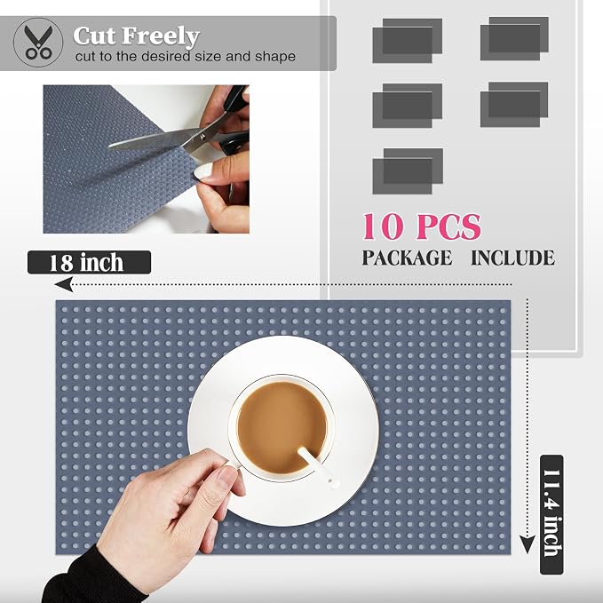 10Pcs Refrigerator Liners, Washable Fridge Liner Shelf Mats Refrigerator Pads - Image 2