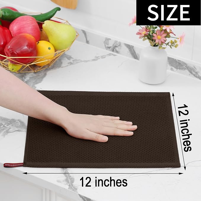 Homaxy 100% Cotton Waffle Weave Kitchen Dish Cloths, Quick Drying Dish Rags - Image 5