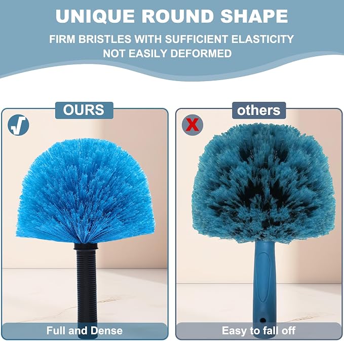 2 Pack Blue Twist-On Cobweb Duster Head Brush // Spider Web Brush - Image 3