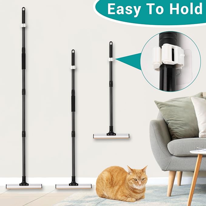 62" Carpet Rake for Pet Hair Removal – Adjustable Carpet Broom Bundle - Image 6