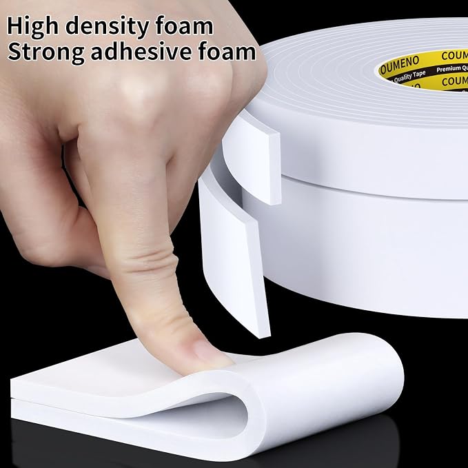 EVA Single Sided Adhesive White Foam Tape 1.2in x 16.4FT Sealing Strip Foam Pad - Image 3