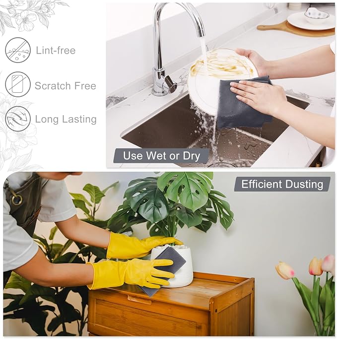 Homaxy Tear Away Dish Cloths Rolls, 40 Sheets-11.8" X 11.8", Reusable Washable - Image 3