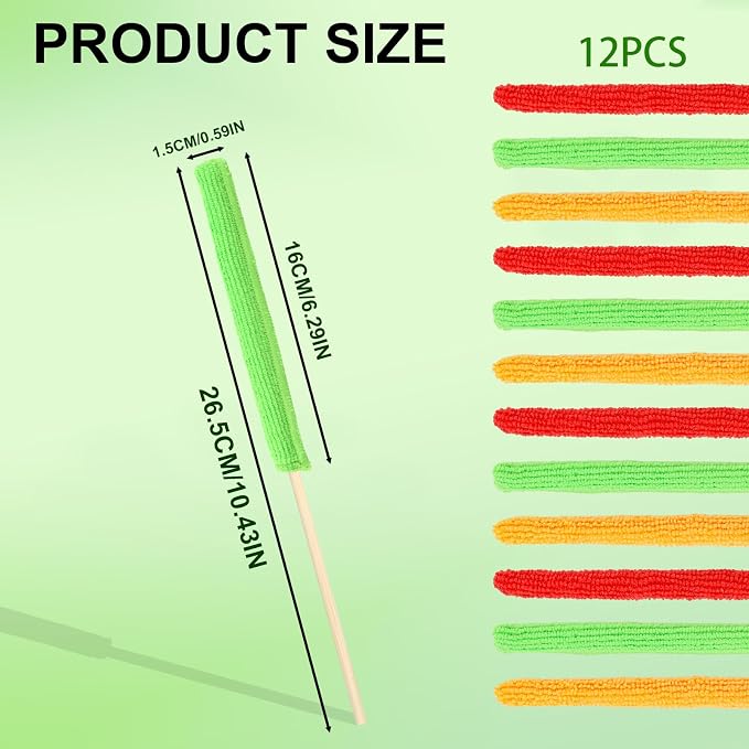 12 PCS Microfiber Detail Duster Sticks - Image 2