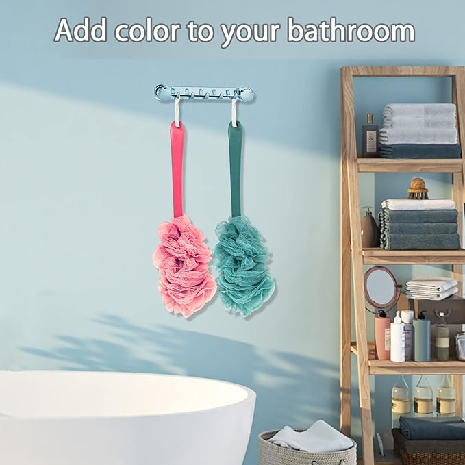 2Pack Back Scrubber for Shower, Loofah Sponge Brush Exfoliating Body, Long - Image 7