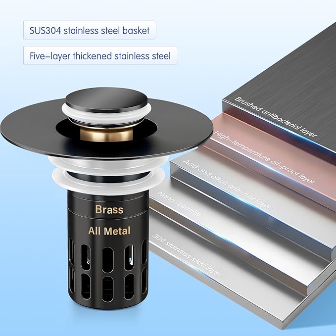Bathroom Sink Stopper, Pop Up Drain - Image 3