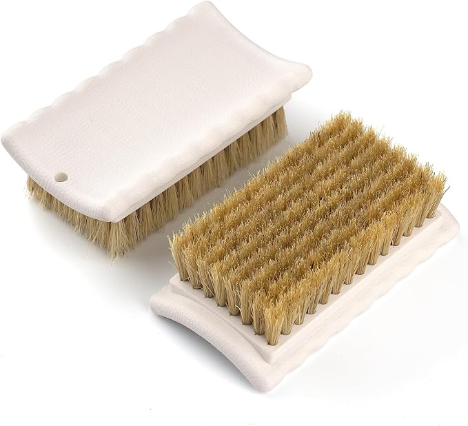 2 Pack Natural Boar Bristle Laundry Stain Brushes, Effectively Removes Tough by LIOUXUE