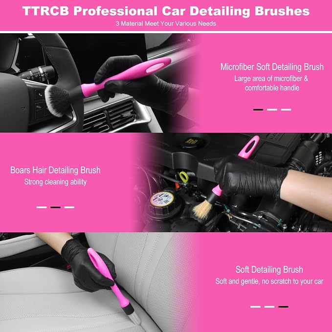 TTRCB Car Detailing Cleaning Kit Interior Cleaner, Car Detailing Brush Set - Image 2