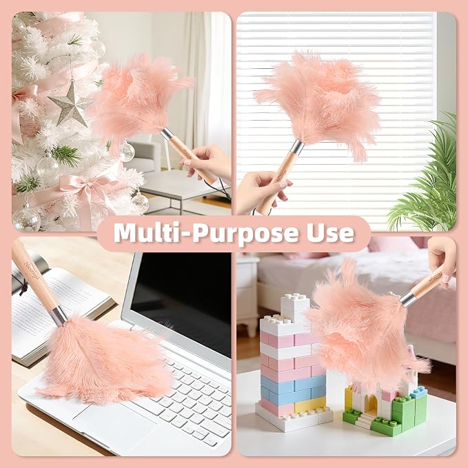 Pink Ostrich Feather Duster - Image 7