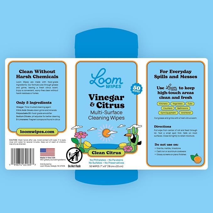 Loom Wipes All Purpose Natural Cleaning Wipes - Image 7