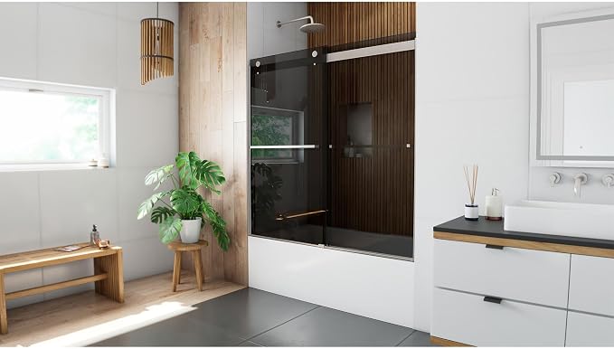 DreamLine Sapphire 56-60 inch W x 60 inch H Semi-Frameless Bypass Tub Door in - Image 2