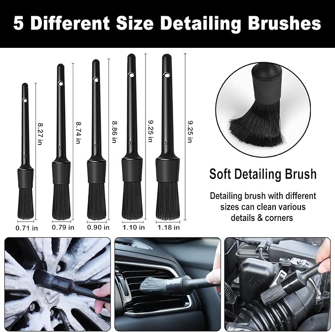12Pcs Wheel Brush Kit for Cleaning Wheel and Tire, Wheel and Rim Brush - Image 5