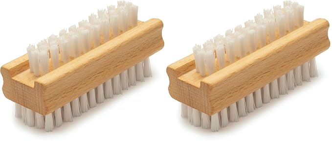 Konex Non-Slip Wooden Two-sided Hand and Nail Brush. Fingernail Brush by Konex