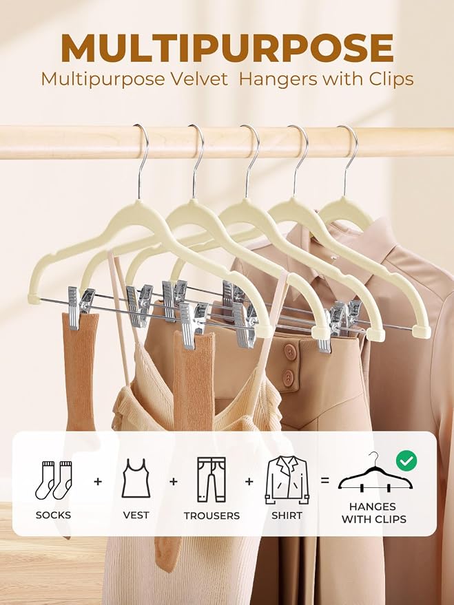 HOUSE DAY Velvet Skirt Hangers 36 Pack, Space Saving Slim Shorts Hanger - Image 2