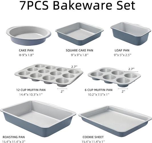 CAROTE 7-Piece Nonstick Stackable Baking Pans Set - Image 2