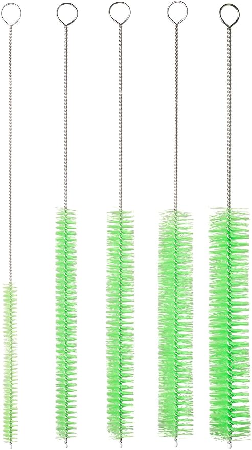 10" Tube Cleaning Brush Set, 5 Pack Large, Extra Long Nylon Straw Brushes - Image 2
