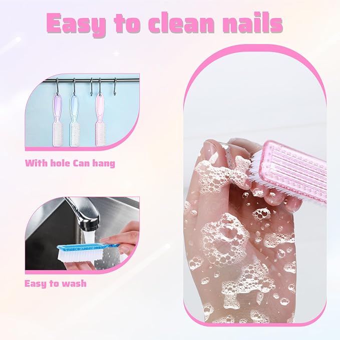30 PCS Nail Scrubber Brush, Handle Grip Nail Brushes - Image 2