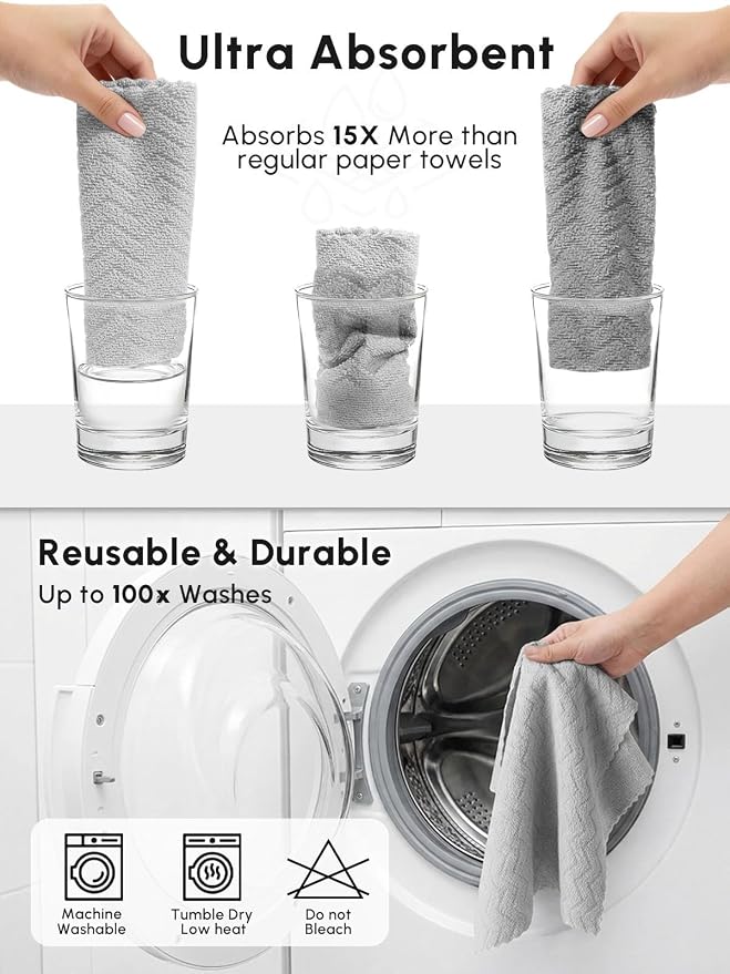 Microfiber Cleaning Cloths Roll, 75 Pack Tear Away Microfiber Towels Roll - Image 7
