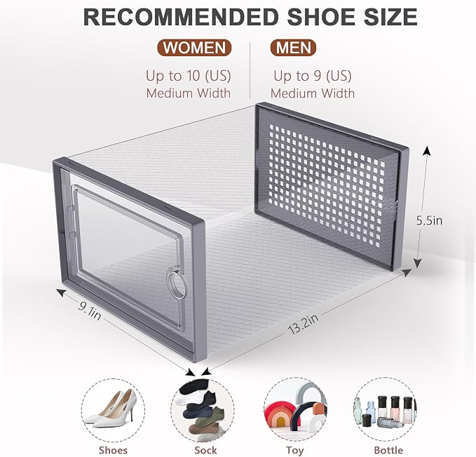 Kuject Large Shoe Organizers Storage Boxes - Image 3