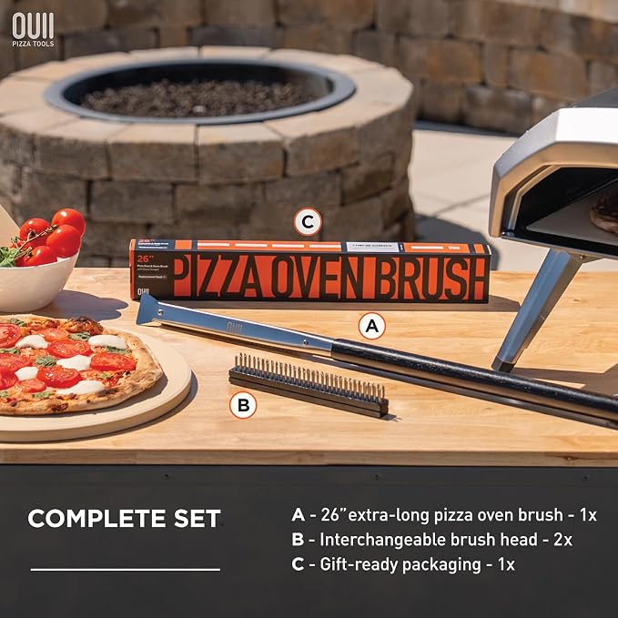 26'' Pizza Oven Brush with Stone Scraper - Image 6