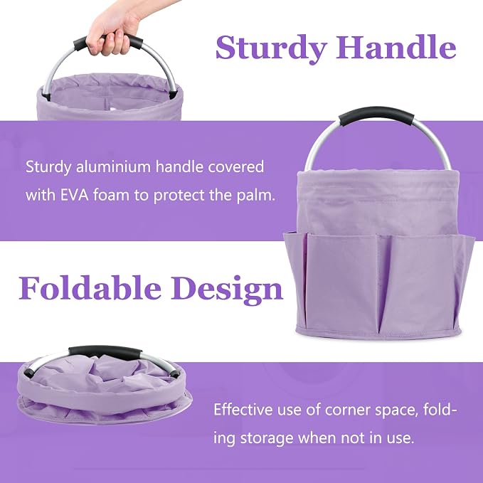 2PCS 17L Caddy Organizer with Handle, 600D Oxford Cloth Shower Caddy with 6 - Image 3