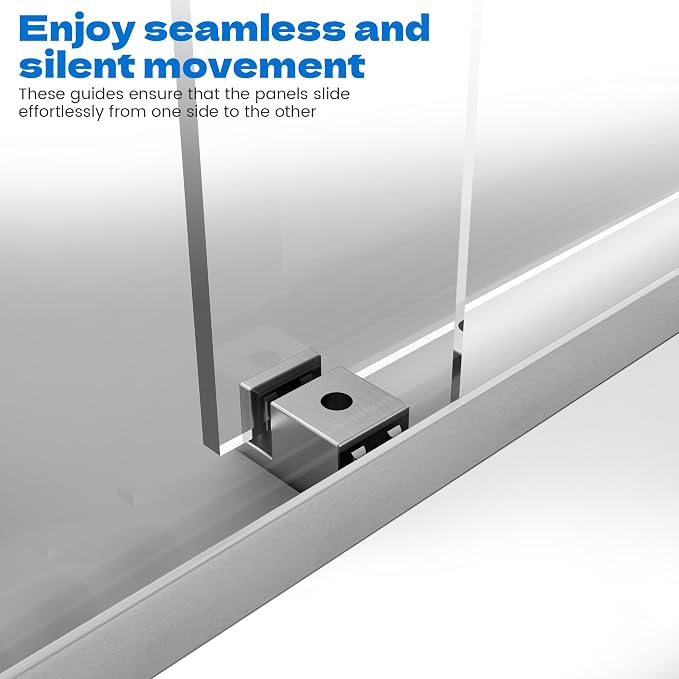 Sliding Shower Door, 44-48" W x 76" H Semi-Frameless Double Sliding Glass - Image 5