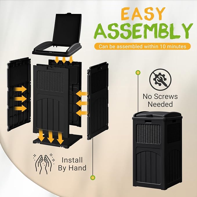 YESHOMY 4 Pack Outdoor Trash Can - Image 4