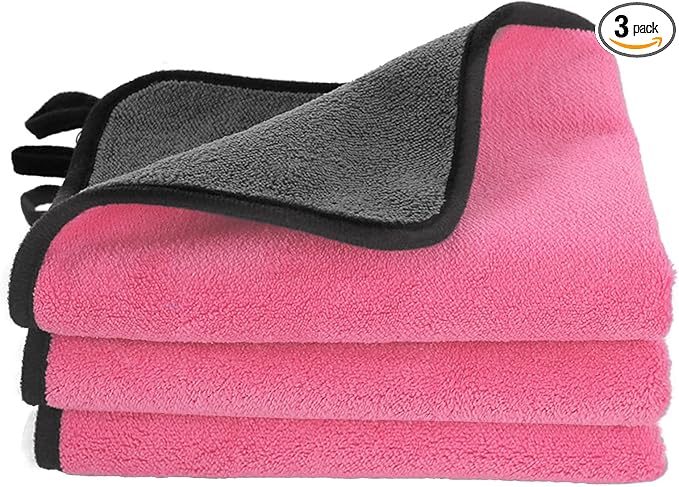 Hovom 3PCS Car Microfiber Towels, 23.62"×11.81" Lint-free Microfiber Towels by Hovom