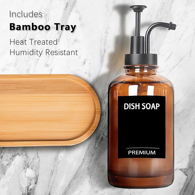 Amber 18 Oz Dish Soap Dispenser - Image 2