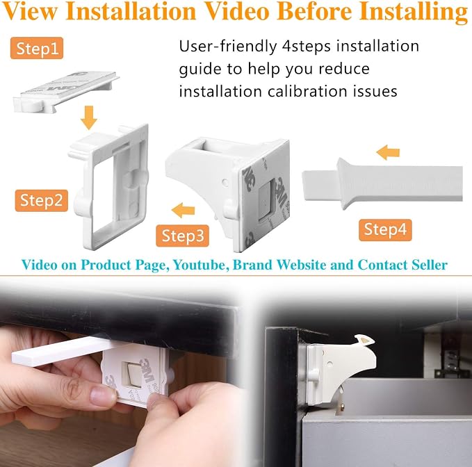 Vmaisi Adhesive Magnetic Locks for Cabinets & Drawers - Image 3