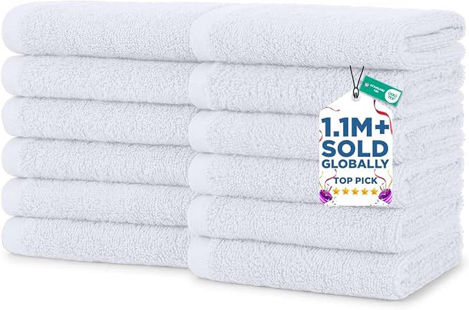 DAN RIVER 12 Pack Wash Cloths for Showering by DanRiver