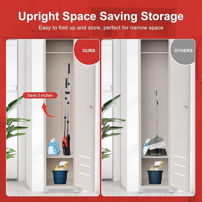 Large Upright Broom and Dustpan, Heavy Duty Dust Pan - Image 9