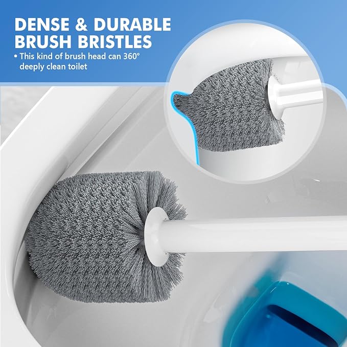 Toilet Plunger and Brush with Holder, Bowl Brush and Heavy Duty Toilet Plunger - Image 4