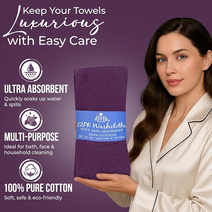 DAN RIVER 12 Pack Wash Cloths for Showering - Image 4