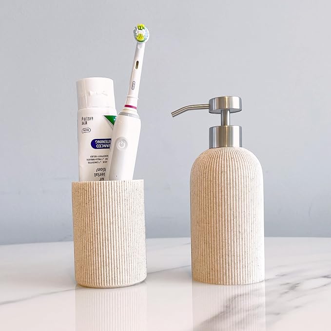 Small Sand Beige Toothbrush Holder - Image 3