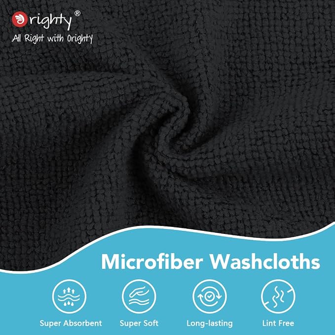 Orighty Washcloths, 20 Pack Microfiber Face Towels, Highly Absorbent and Soft - Image 4