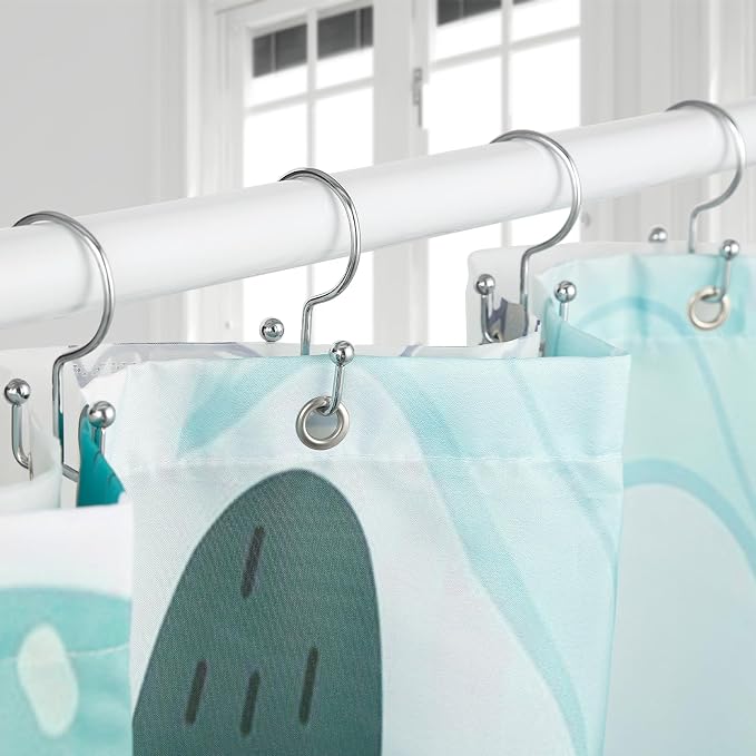 Goowin Shower Curtain Hooks, Durable Rust Proof Silver Shower Curtain Hooks - Image 2