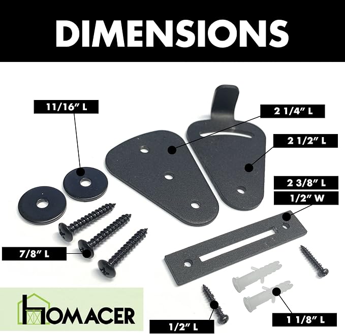 Homacer Sliding Barn Door Hardware Black Teardrop Lock - Image 4