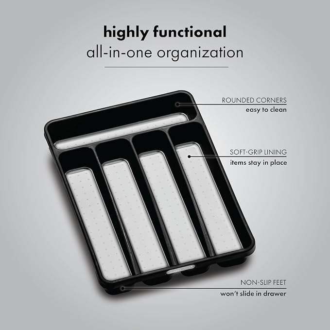 madesmart Classic Mini Silverware Tray, Soft Grip, Non-Slip Kitchen Drawer - Image 2