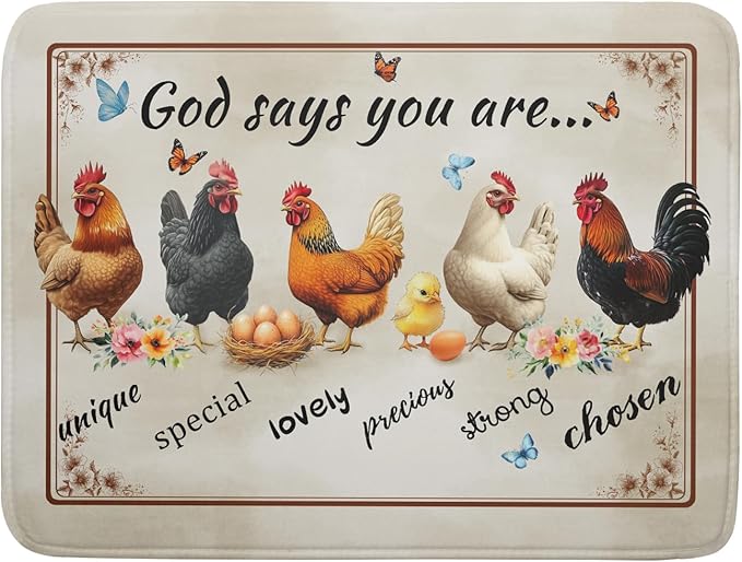 Farmhouse Rooster Dish Drying Mat by Giwawa