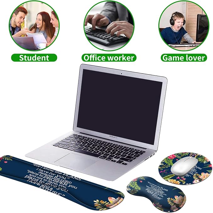 Ergonomic Keyboard Wrist Rests Gel Memory Foam Mouse Pad - Image 5
